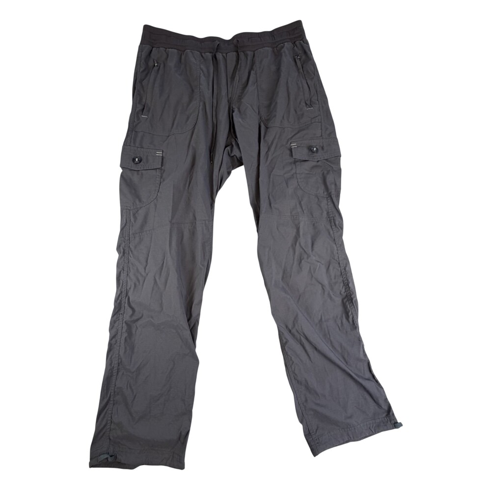 L.L.Bean Track Pants Mens Large Gray Nylon Hiking Elastic Waist Zip Pockets